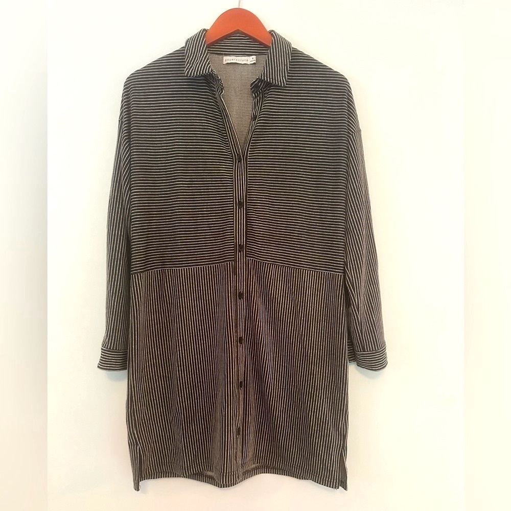 Paper Crane Boxy Knit Shirtdress